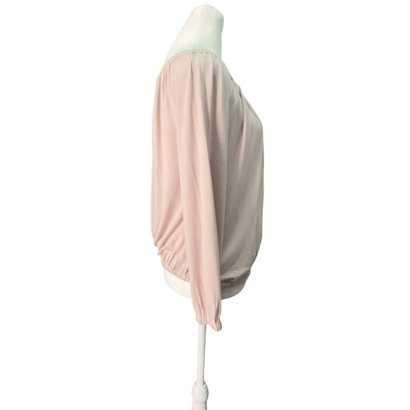 Revolve Krisa Off Shoulder Surplice Front Top in Novelle Blouse Soft Pink, Small - Picture 4 of 9